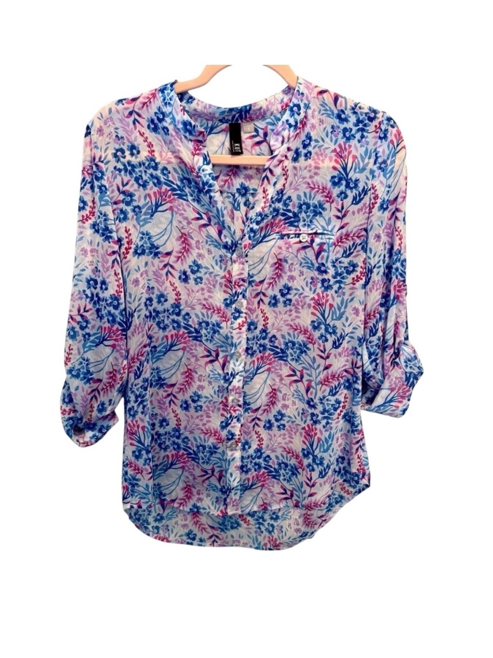 Kut from the Kloth Sheer Floral Cottagecore Blouse Small